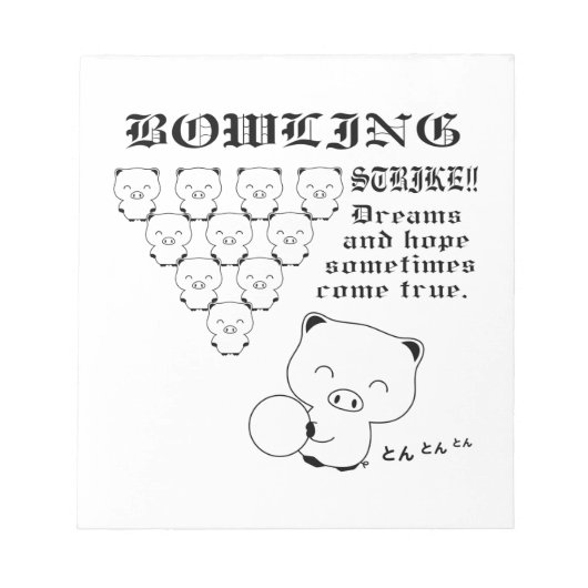 Bowling Notizblock (Vorderseite)