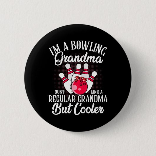 Bowling Oma Funny Novelty T-Shirt für Bowling Fami Button (Vorderseite)