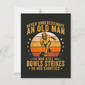 Bowling Opa 80. Geburtstag Einladung (Vorderseite)