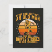 Bowling Opa 80. Geburtstag Einladung (Rückseite)