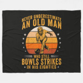Bowling Opa 80. Geburtstag Fleecedecke (Vorderseite (Horizontal))