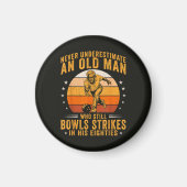 Bowling Opa 80. Geburtstag Magnet (Vorne)