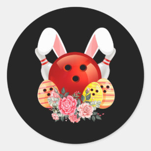 Bowling Oster Bunny Egg Kaninchen Blume Pascha Bow Runder Aufkleber