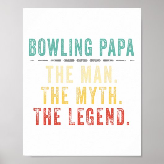 Bowling Papa Fathers Day Gift Poster (Vorne)