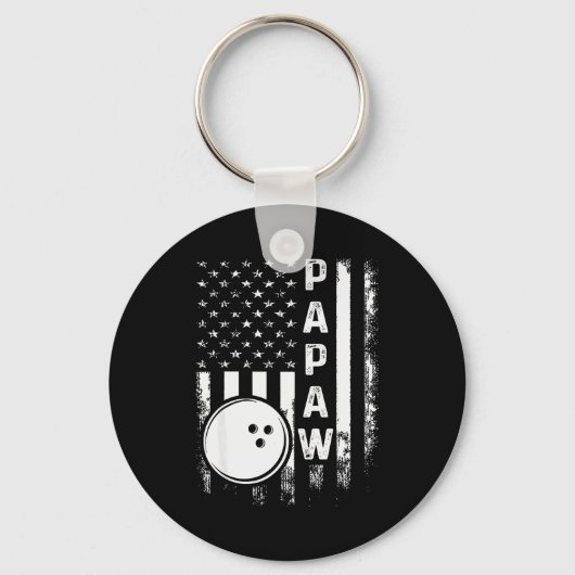 Bowling Papaw American Flag Vintage Christmas Xmas Schlüsselanhänger (Vorderseite)