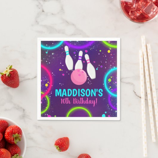 Bowling Paper Napkins Glow Bowling Serviette (Beispiel)