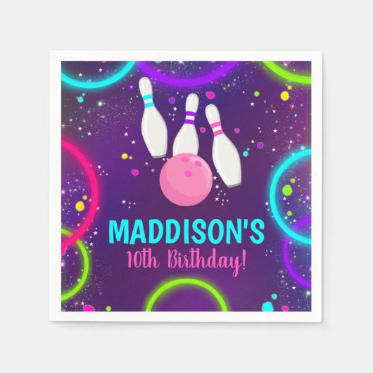 Bowling Paper Napkins Glow Bowling Serviette (Vorderseite)