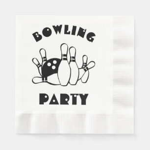 Bowling Party Ball und Buttone Papier Napkin Serviette