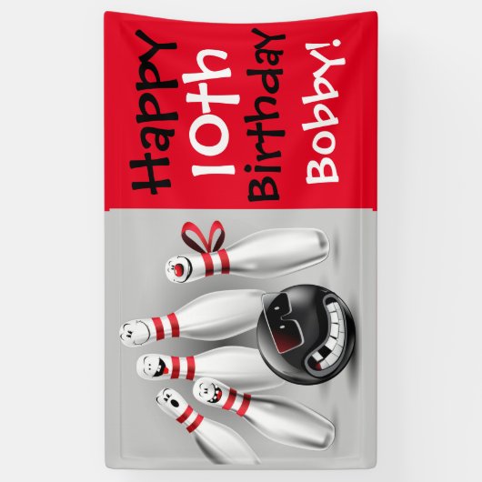 Bowling Party Banner 3'x5' (Vertikal)