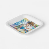 Bowling Party Boy's Anime Birthday Pappteller (Gewinkelt)