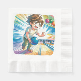 Bowling Party Boy's Anime Birthday Serviette