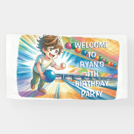 Bowling Party Boy's Anime Birthday Willkommen Banner