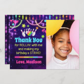 Bowling Party Danke, dass Sie eine Karte mit Foto  (Vorne/Hinten)