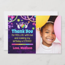 Bowling Party Danke, dass Sie eine Karte mit Foto