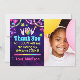 Bowling Party Danke, dass Sie eine Karte mit Foto