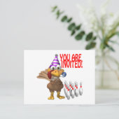 Bowling Party Einladung (Stehend Vorderseite)