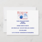 Bowling Party Einladung (Rückseite)