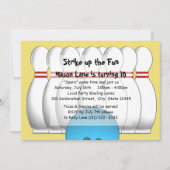Bowling Party Einladung (Vorderseite)