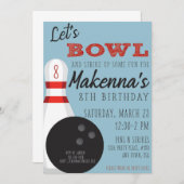 Bowling Party Einladung (Vorne/Hinten)