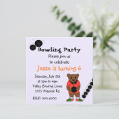 Bowling Party Einladung (Stehend Vorderseite)