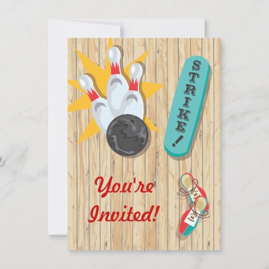 Bowling Party Einladung (Rückseite)