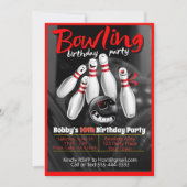 Bowling Party Einladung (Vorderseite)