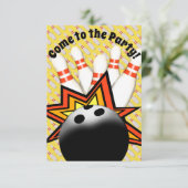 Bowling Party Einladung (Stehend Vorderseite)