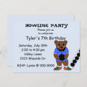 Bowling Party Einladung (Vorne/Hinten)