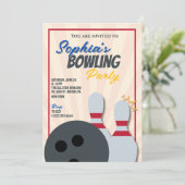Bowling-Party-Einladung 2 Einladung (Stehend Vorderseite)