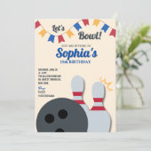 BOWLING PARTY EINLADUNG 3 (Stehend Vorderseite)