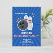 BOWLING PARTY EINLADUNG 4 (Stehend Vorderseite)