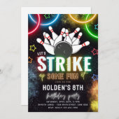 Bowling Party Einladung | Bowling Birthday (Vorne/Hinten)