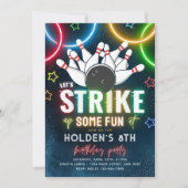 Bowling Party Einladung | Bowling Birthday (Vorderseite)