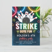 Bowling Party Einladung | Bowling Birthday (Stehend Vorderseite)
