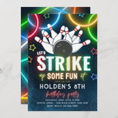 Bowling Party Einladung | Bowling Birthday (Vorne/Hinten)