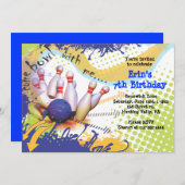 Bowling Party Einladung Happy Birthday Einladung (Vorne/Hinten)