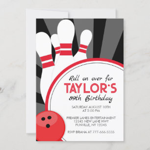 Bowling-Party-Einladung Roll on Over Einladung