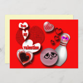 Bowling Party Einladungen (Vorne/Hinten)