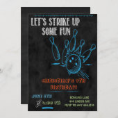 Bowling-Party Einladungen (Vorne/Hinten)