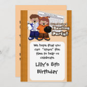 Bowling Party Einladungen (Vorne/Hinten)