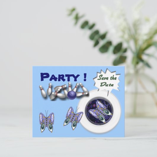 Bowling-Party Einladungen anpassbar (Stehend Vorderseite)