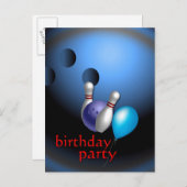 Bowling-Party Einladungen anpassbar (Vorne/Hinten)