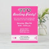 Bowling-Party Einladungen für Mädchen zum Geburtst (Stehend Vorderseite)