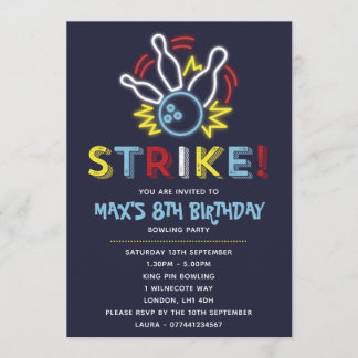 Bowling Party Einladungen zum Geburtstag