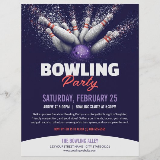 Bowling Party Event Flyer Template (Vorne)