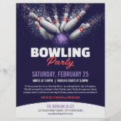 Bowling-Party-Event-Flyer-Vorlage Flyer (Vorne)