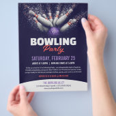 Bowling-Party-Event-Flyer-Vorlage Flyer (Hand)