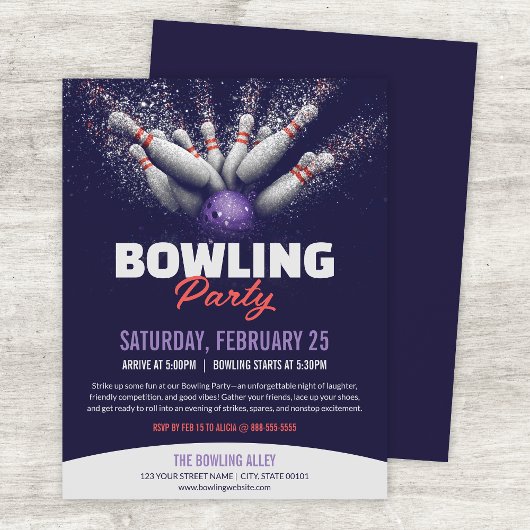 Bowling-Party-Event-Flyer-Vorlage Flyer