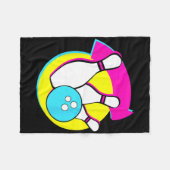 Bowling Party Funny Retro Bowling Players Bowler Fleecedecke (Vorderseite (Horizontal))