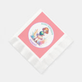 Bowling Party Girl's Anime Birthday Personalisiert Serviette (Ecke)